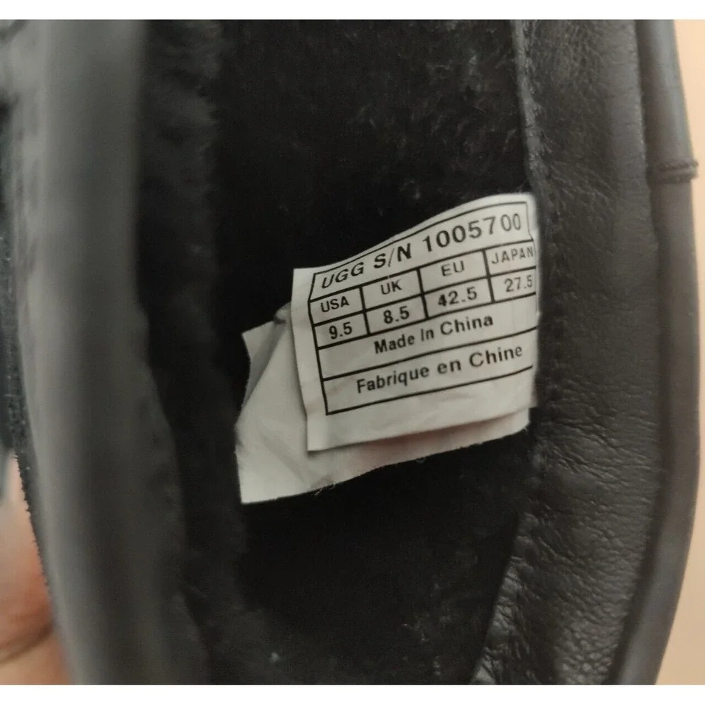 UGG Men's Black Lerette Waterproof Suede Leather Boots Size US‎ 9.5